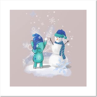 Elephant Tiffan & snowman Posters and Art